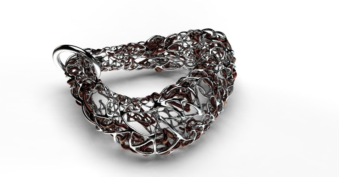 Pendant silver ring with circle in middle 3D model_12