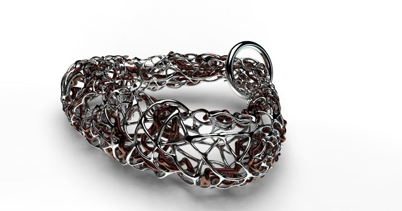 Pendant silver ring with circle in middle 3D model_14