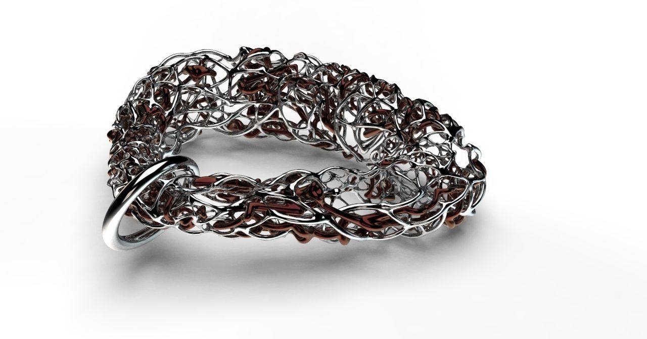 Pendant silver ring with circle in middle 3D model_9