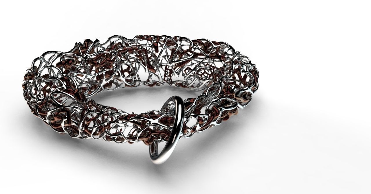 Pendant silver ring with circle in middle 3D model_7