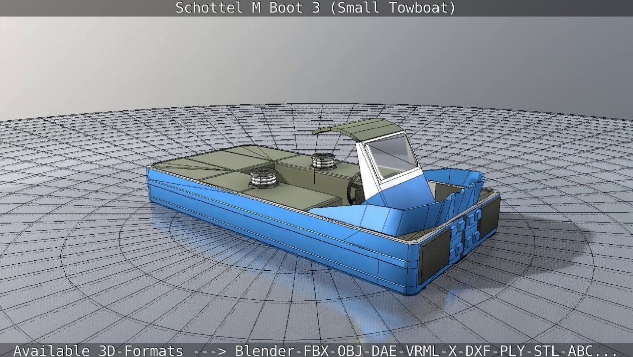 Schottel M Boot 3 Low-poly 3D model_2