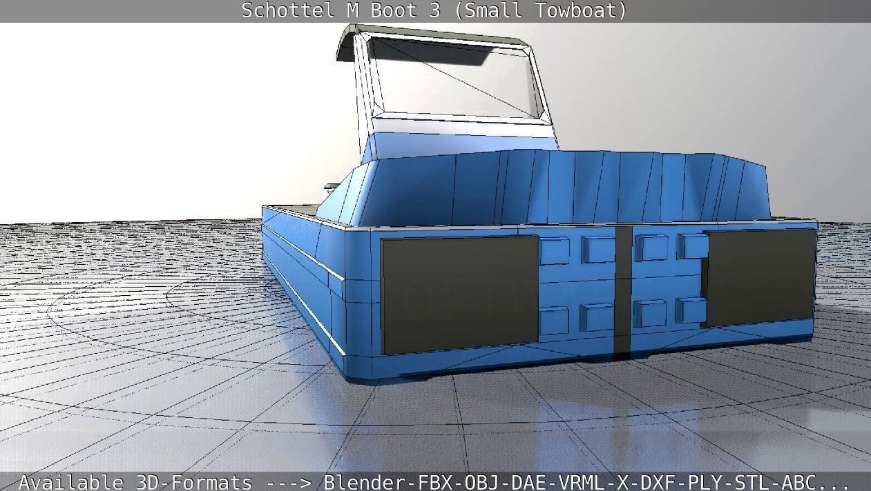 Schottel M Boot 3 Low-poly 3D model_3