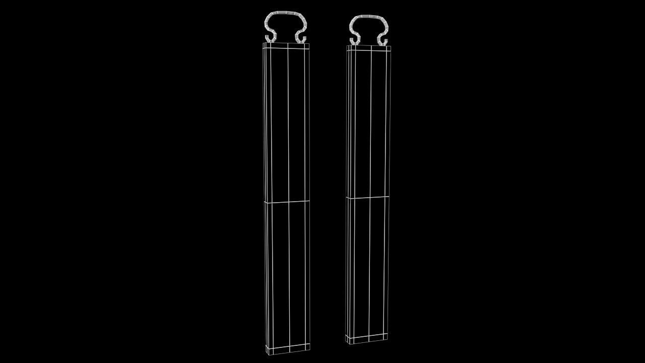 Chinese Couplet Low-poly 3D model_6