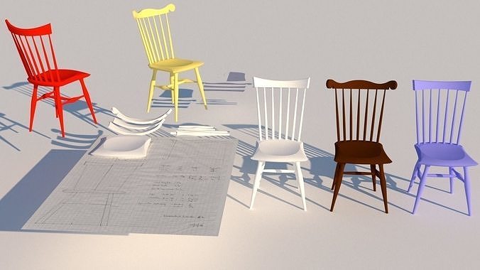 CHAISE VENITIENNE CC 1168 Low-poly 3D model