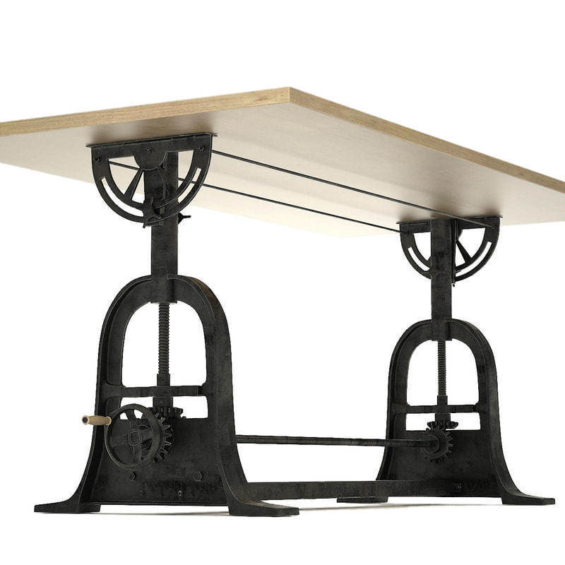 Dublin adjustable table 3D model_2