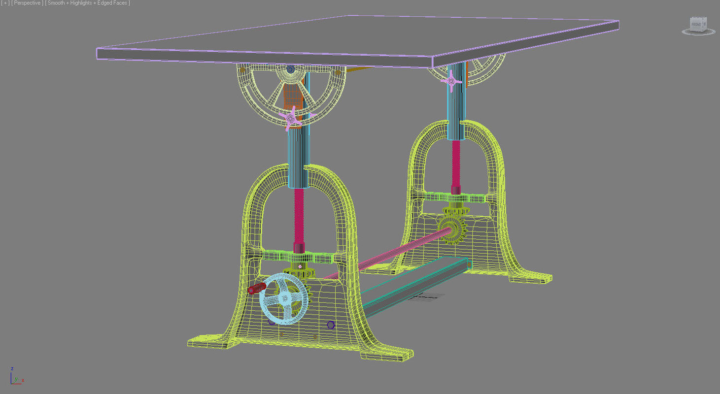 Dublin adjustable table 3D model_5