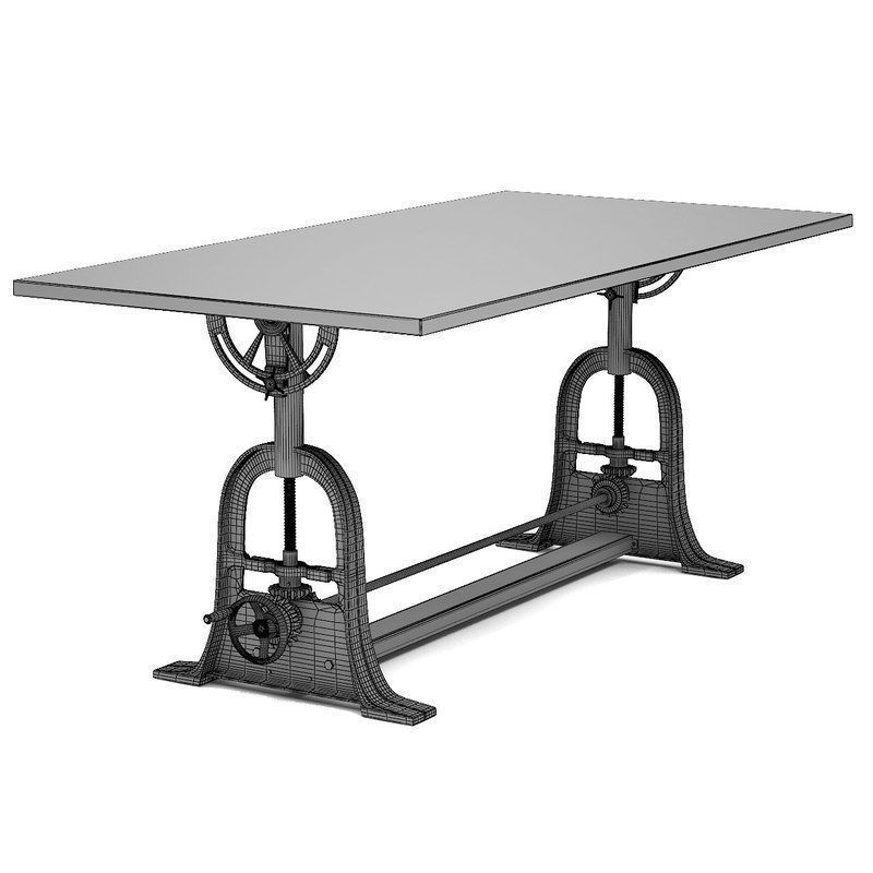 Dublin adjustable table 3D model_3