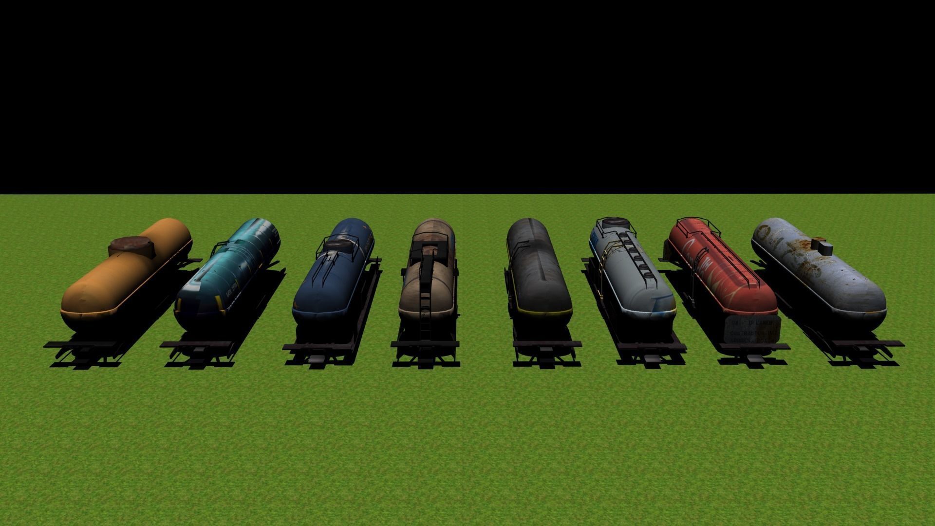 Oil Trains Low-poly 3D model_3