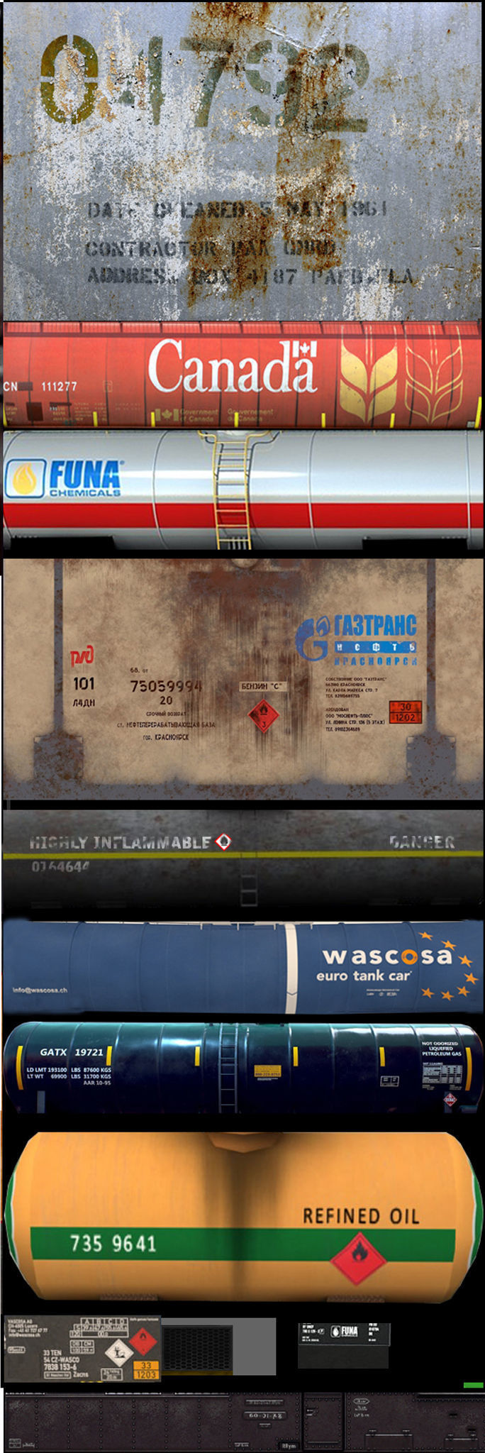 Oil Trains Low-poly 3D model_5