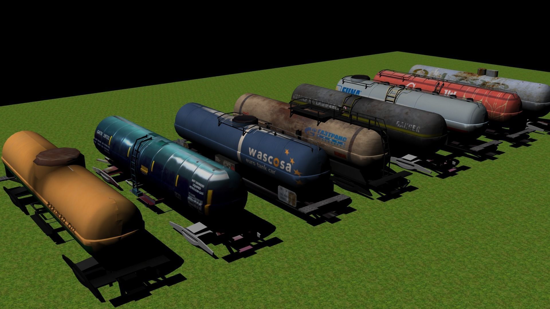 Oil Trains Low-poly 3D model_2