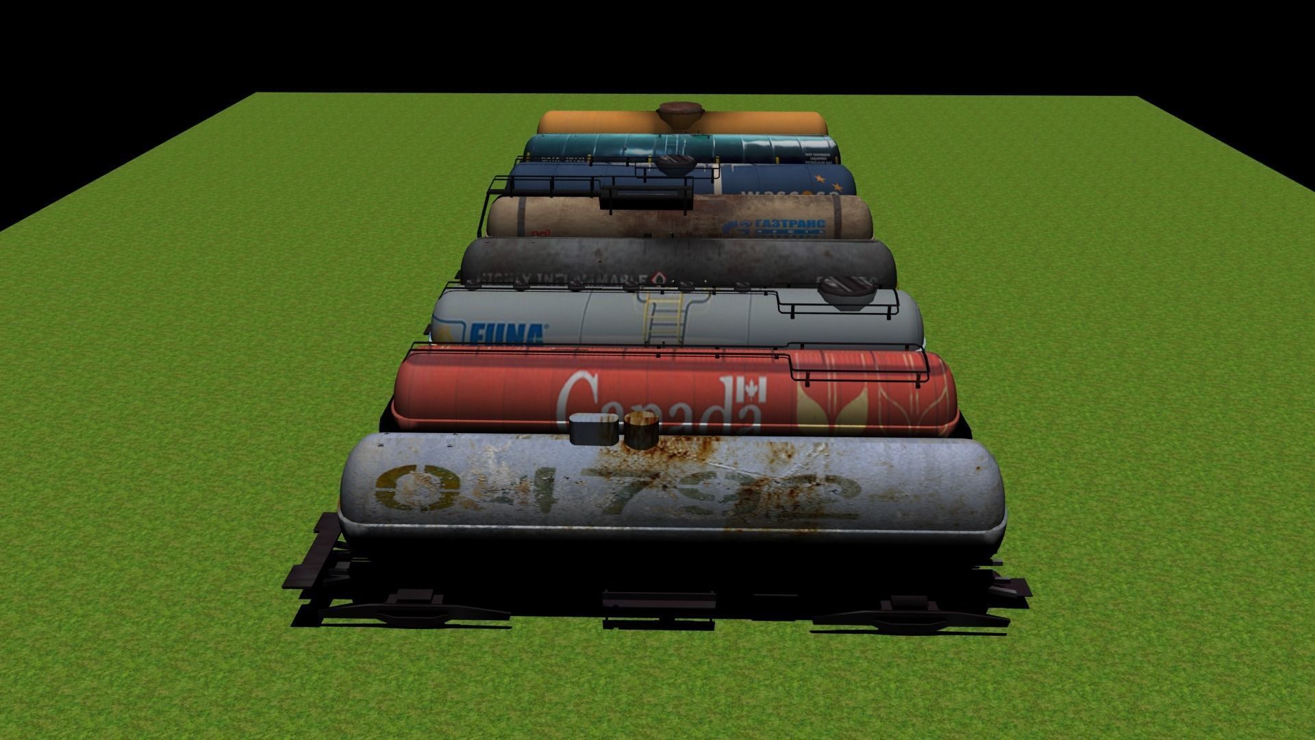Oil Trains Low-poly 3D model_4