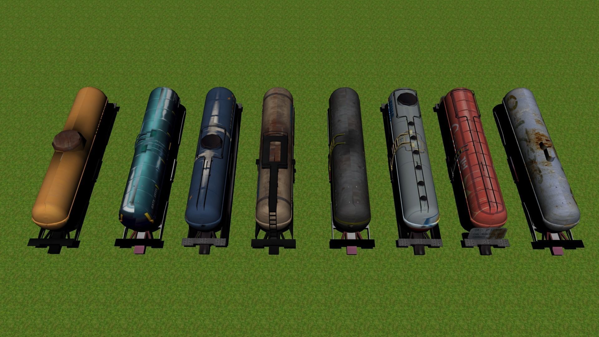 Oil Trains Low-poly 3D model_1