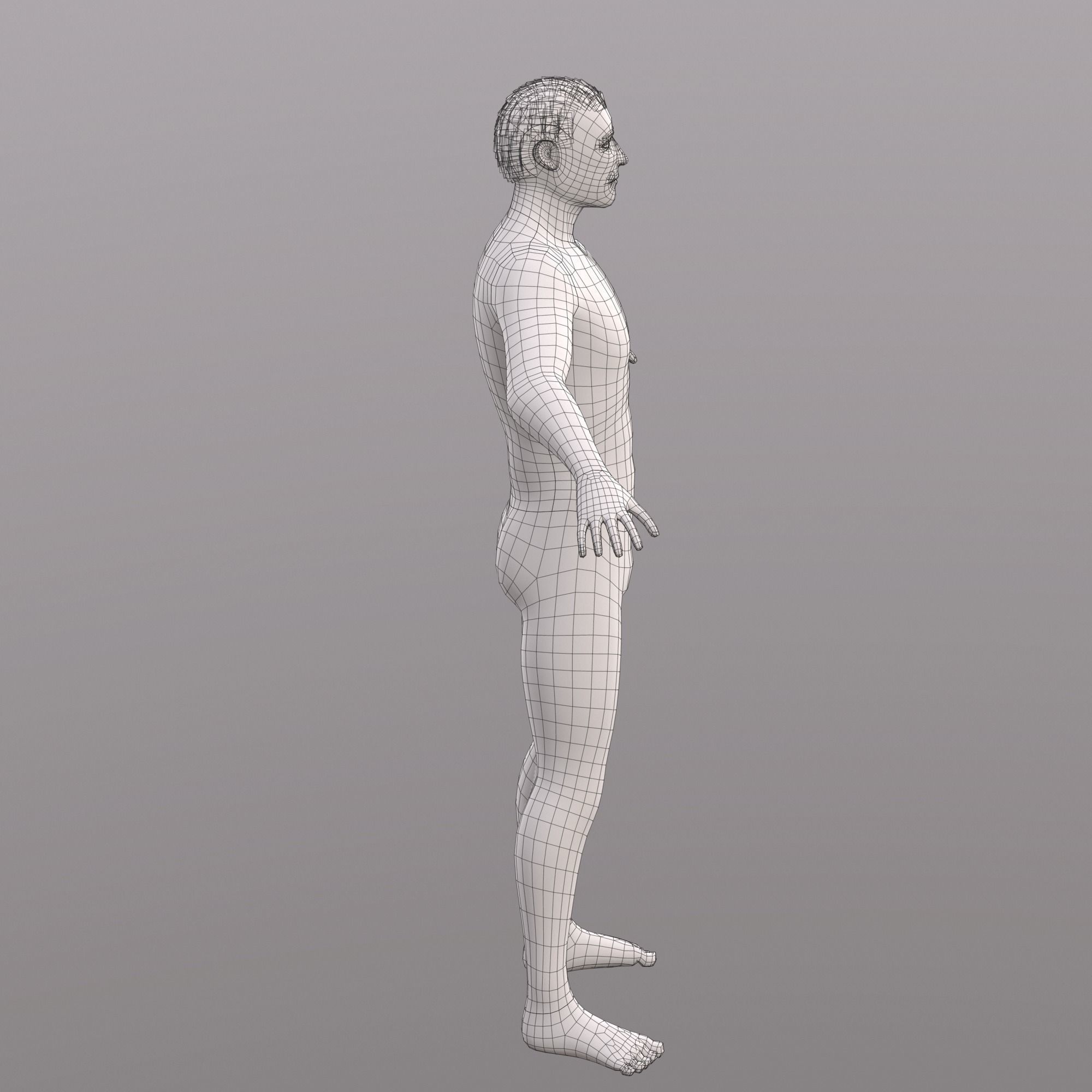 Base Character Mesh - Male Low-poly 3D model_14