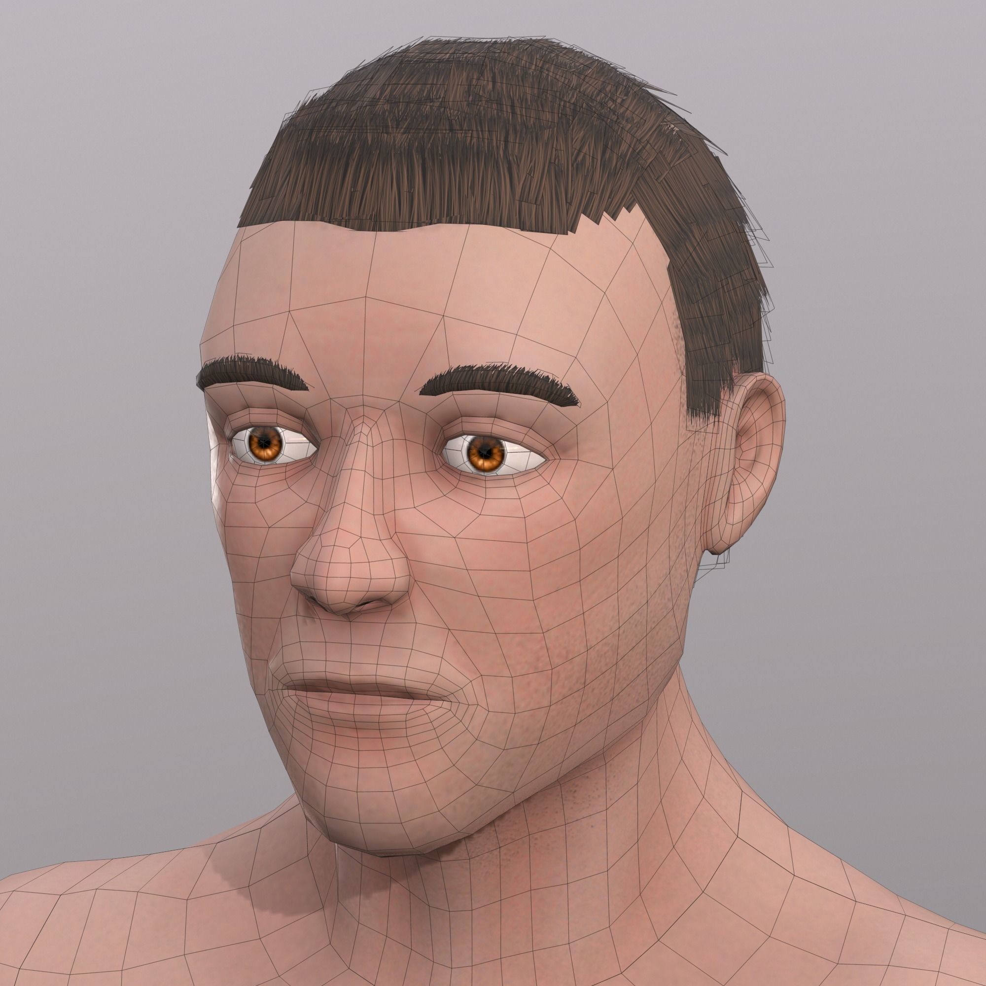 Base Character Mesh - Male Low-poly 3D model_4