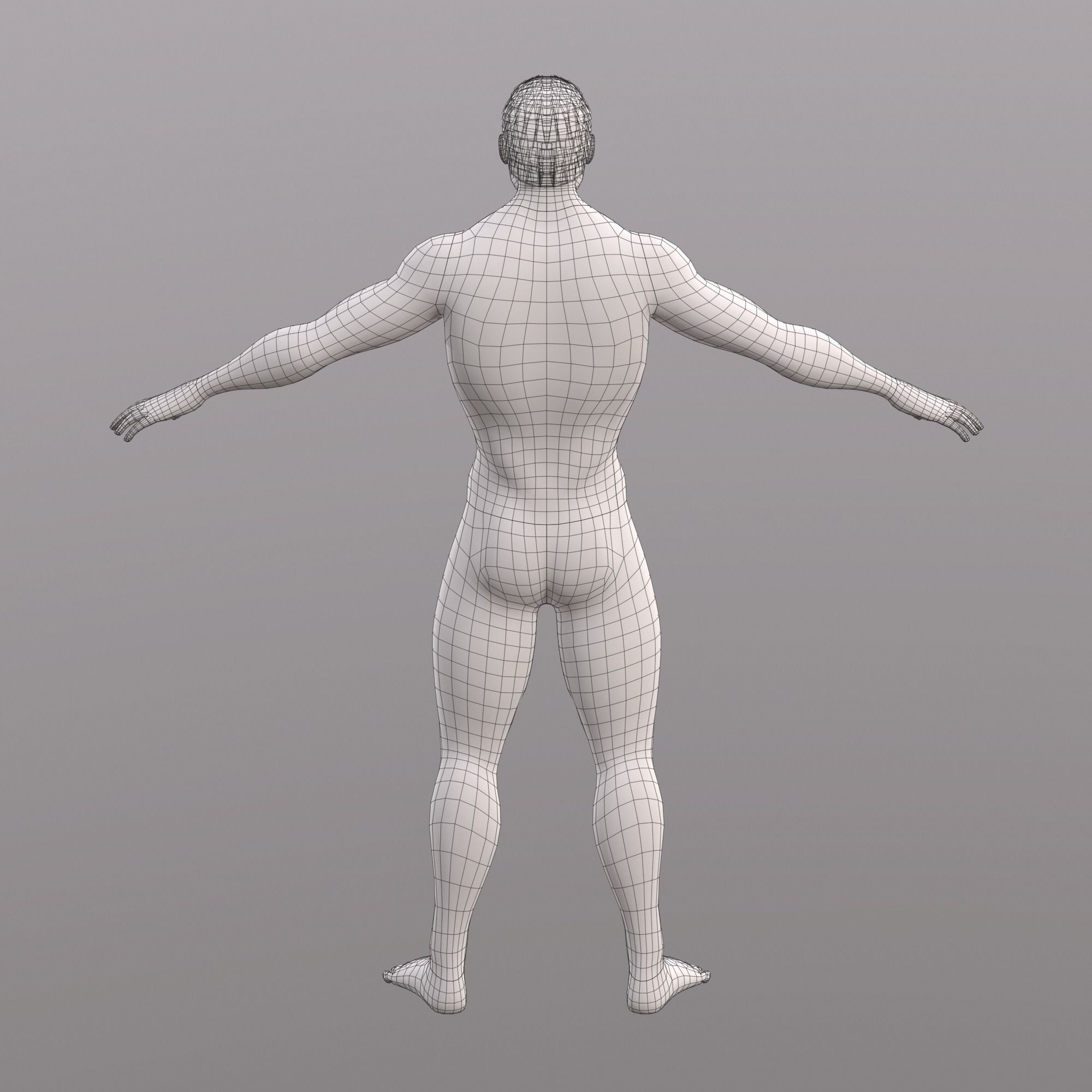 Base Character Mesh - Male Low-poly 3D model_24