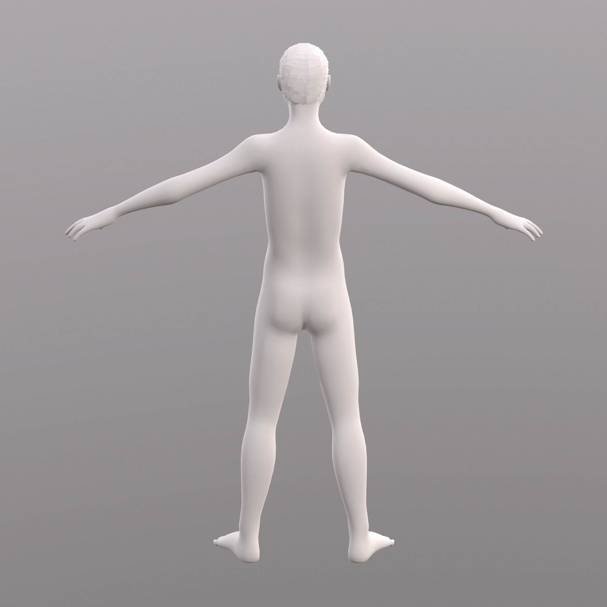 Base Character Mesh - Male Low-poly 3D model_28