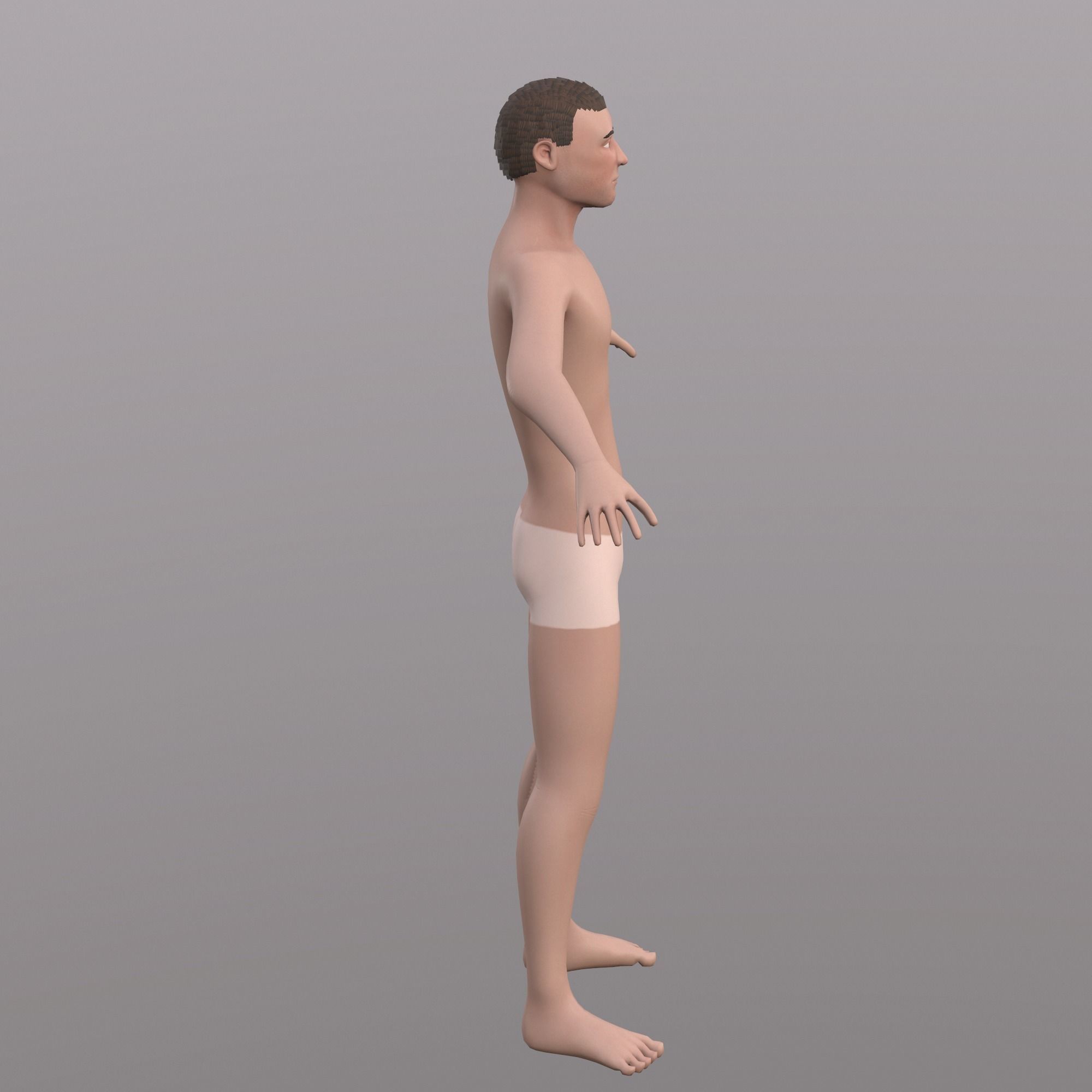 Base Character Mesh - Male Low-poly 3D model_26