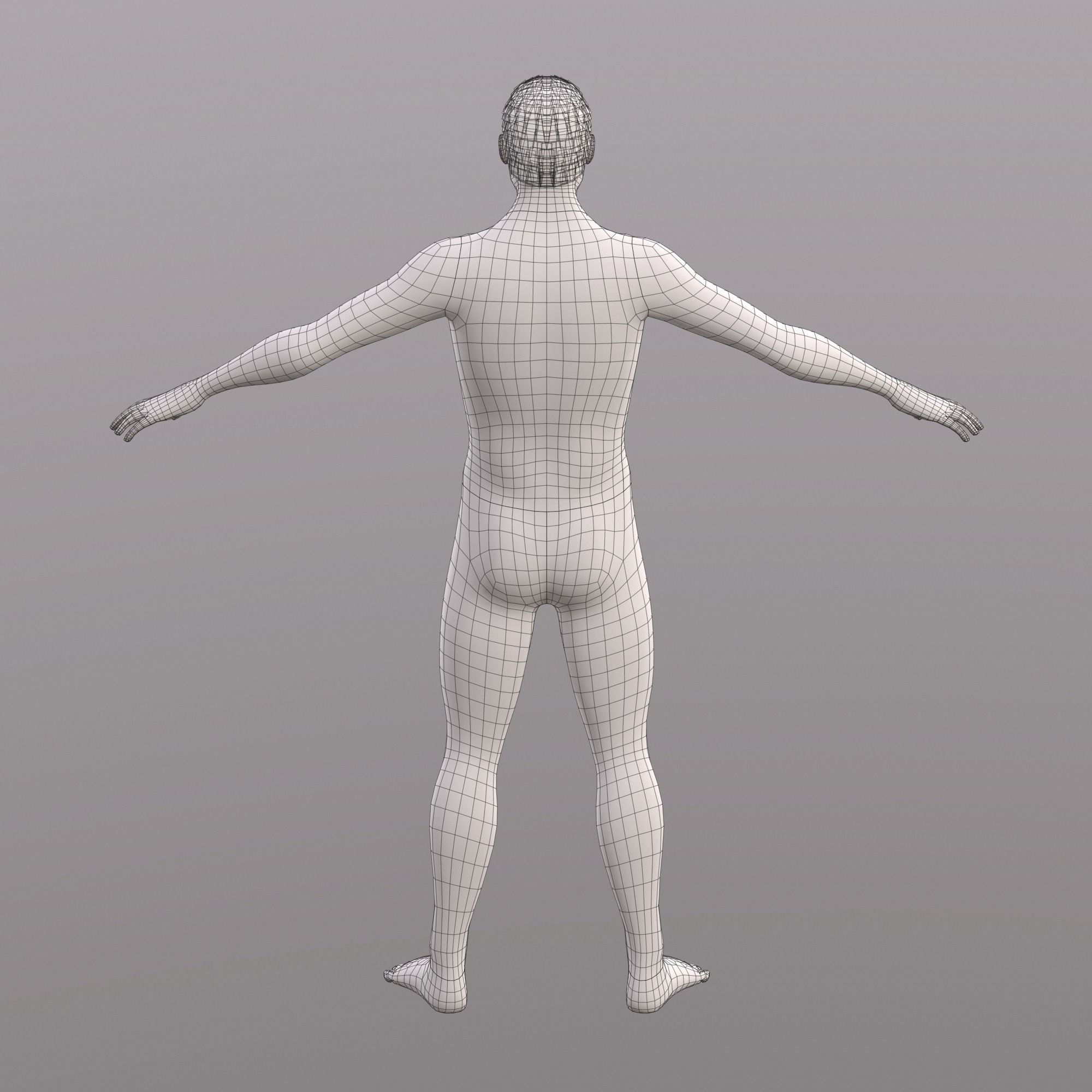 Base Character Mesh - Male Low-poly 3D model_15