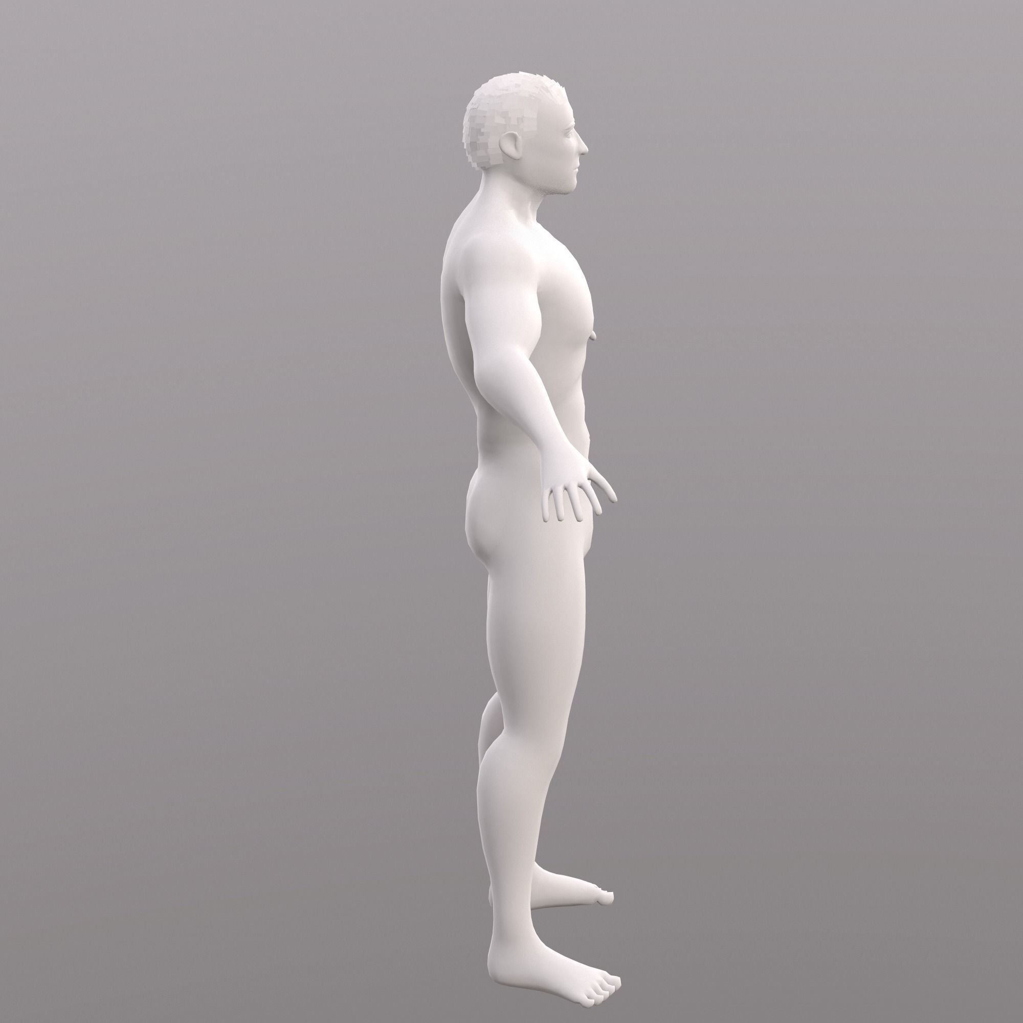 Base Character Mesh - Male Low-poly 3D model_20