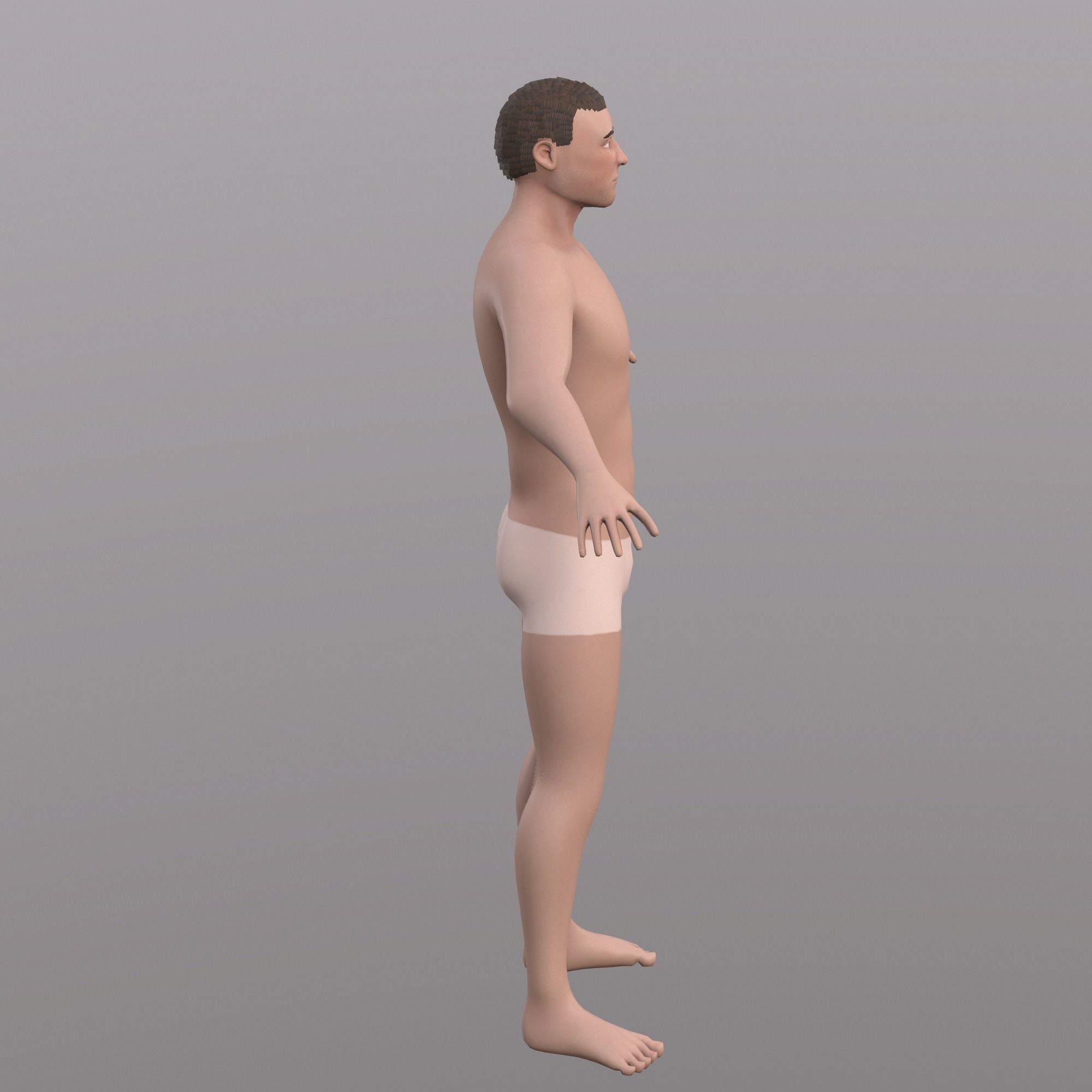 Base Character Mesh - Male Low-poly 3D model_8
