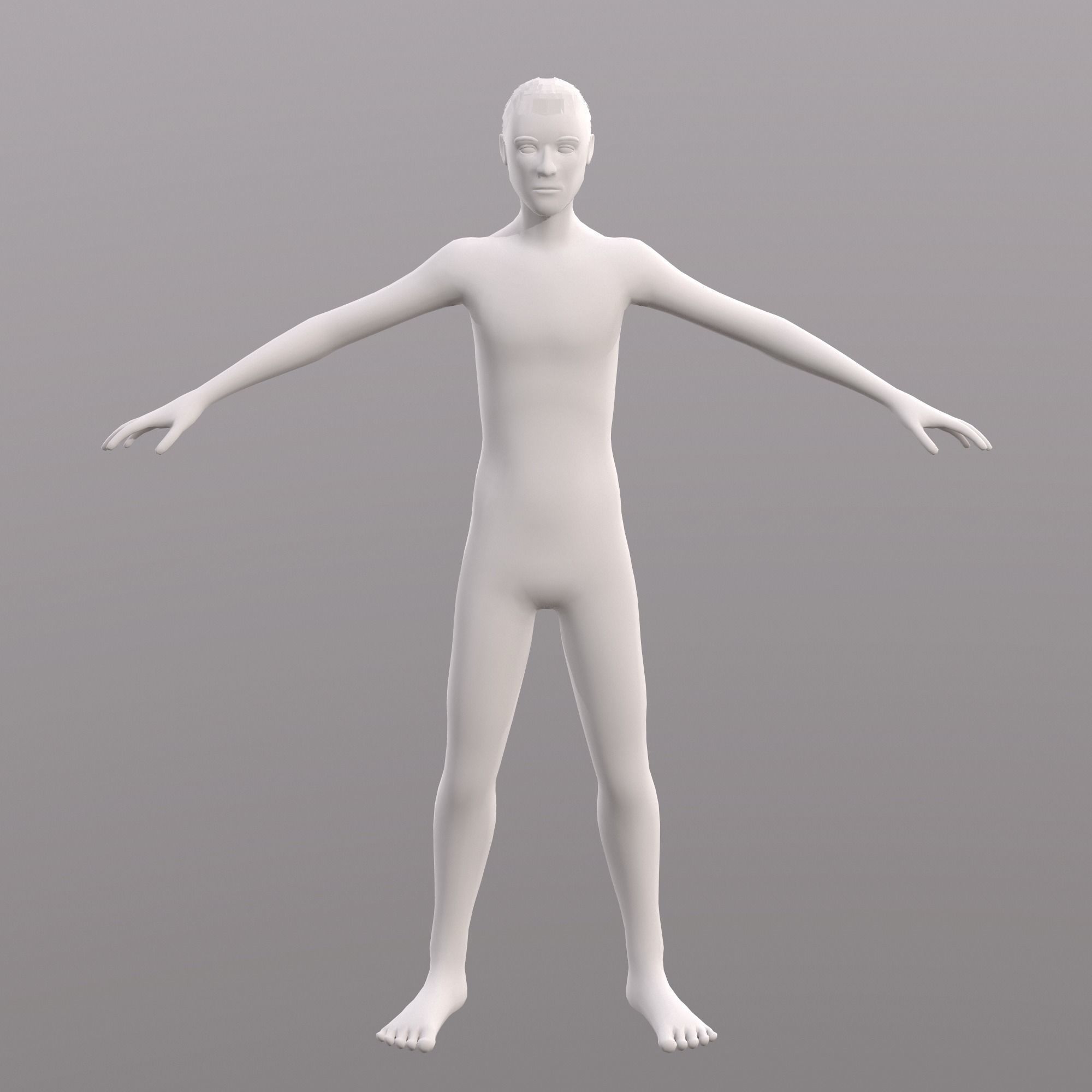 Base Character Mesh - Male Low-poly 3D model_30