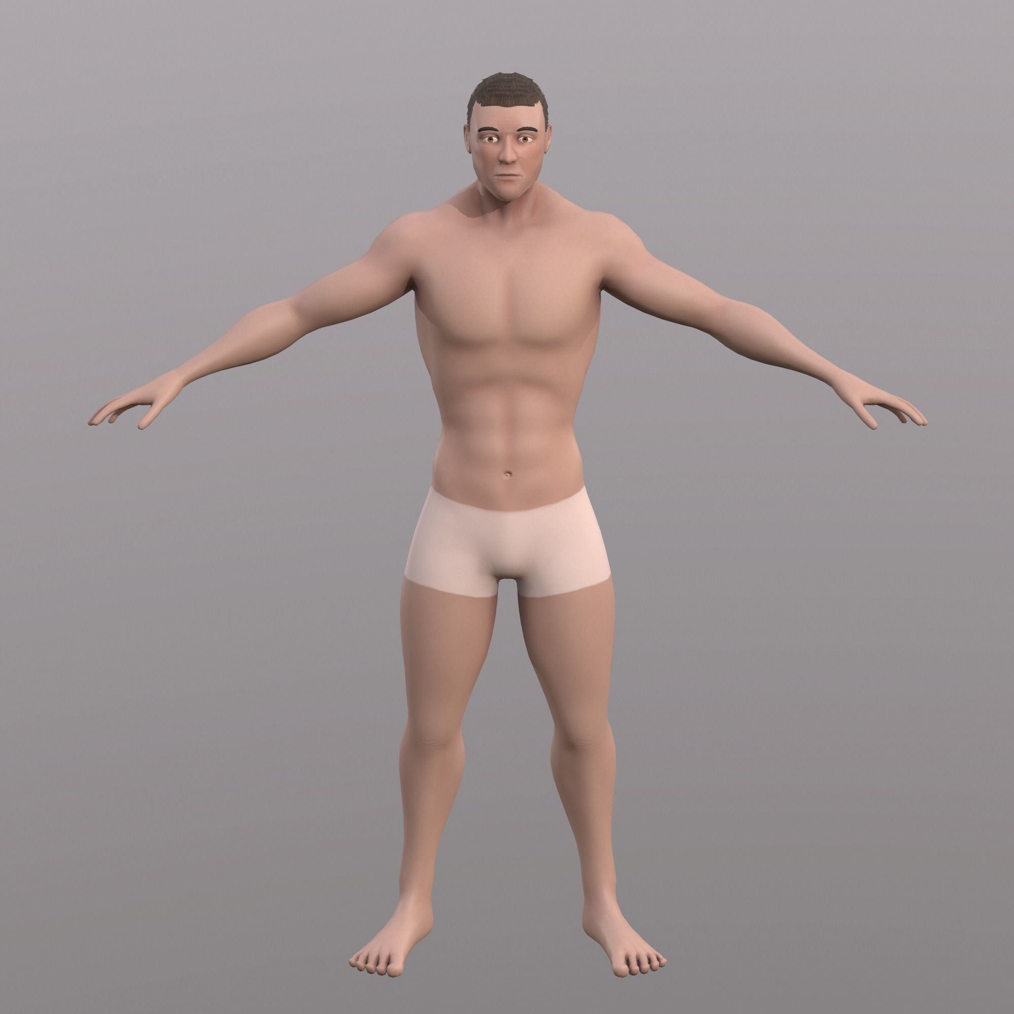 Base Character Mesh - Male Low-poly 3D model_16