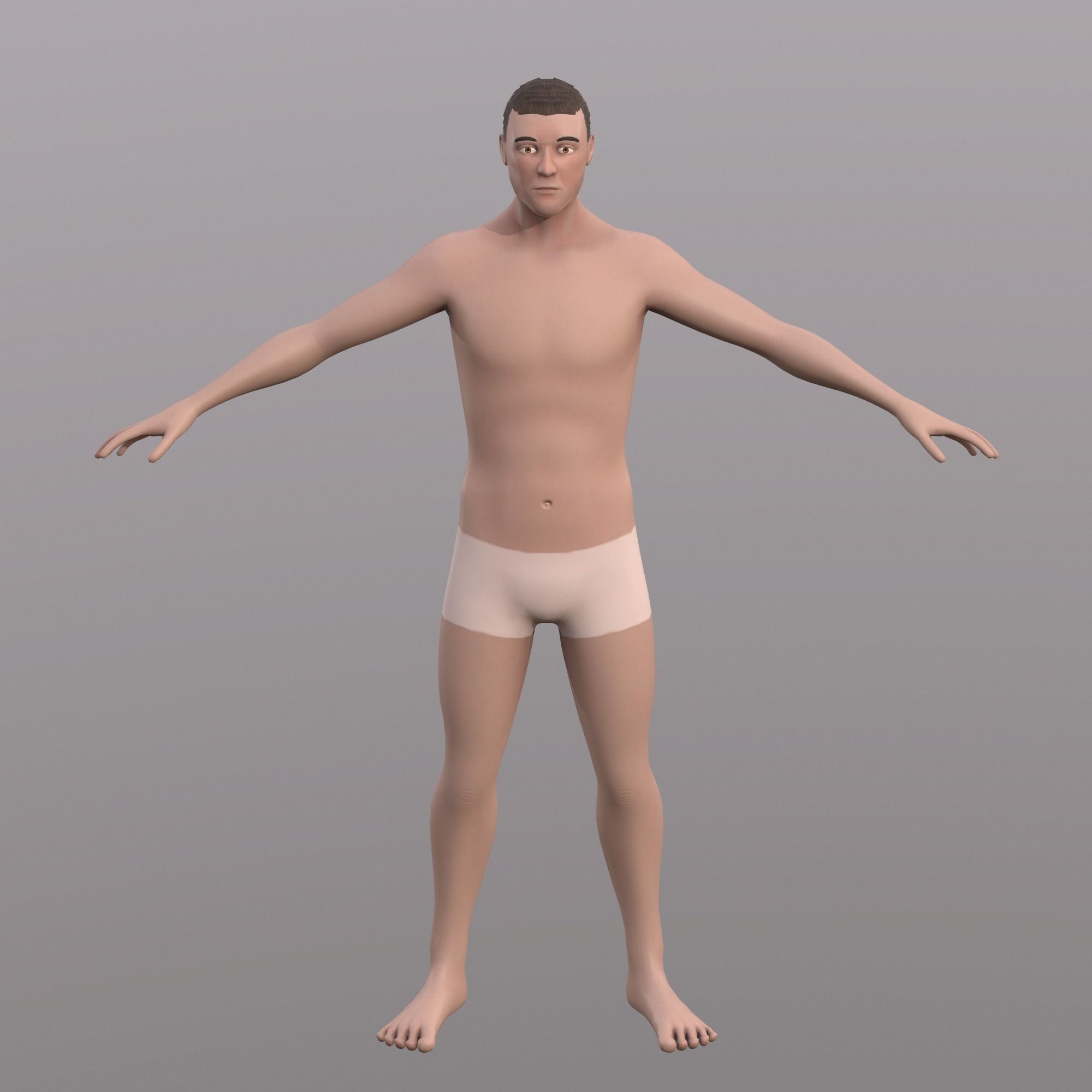 Base Character Mesh - Male Low-poly 3D model_7