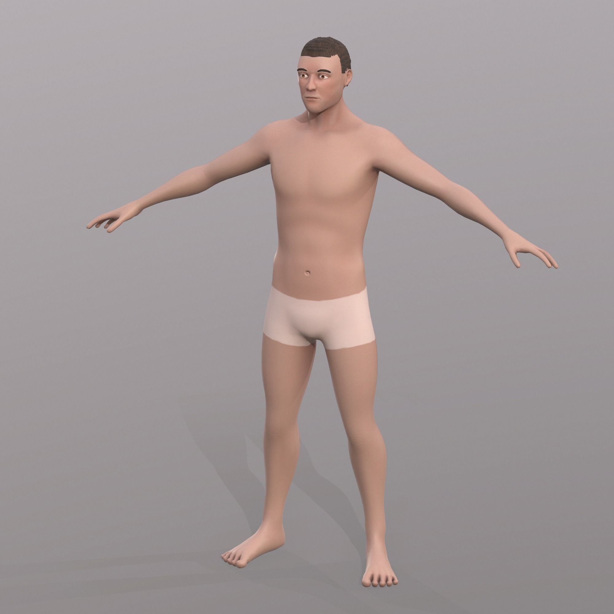 Base Character Mesh - Male Low-poly 3D model_1