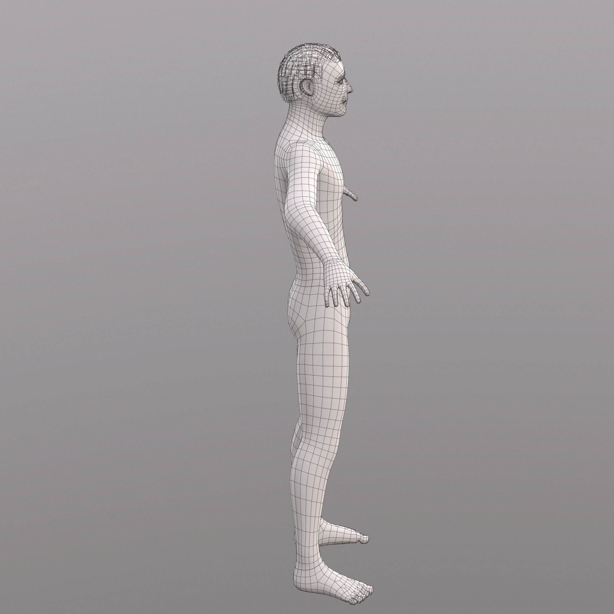 Base Character Mesh - Male Low-poly 3D model_32