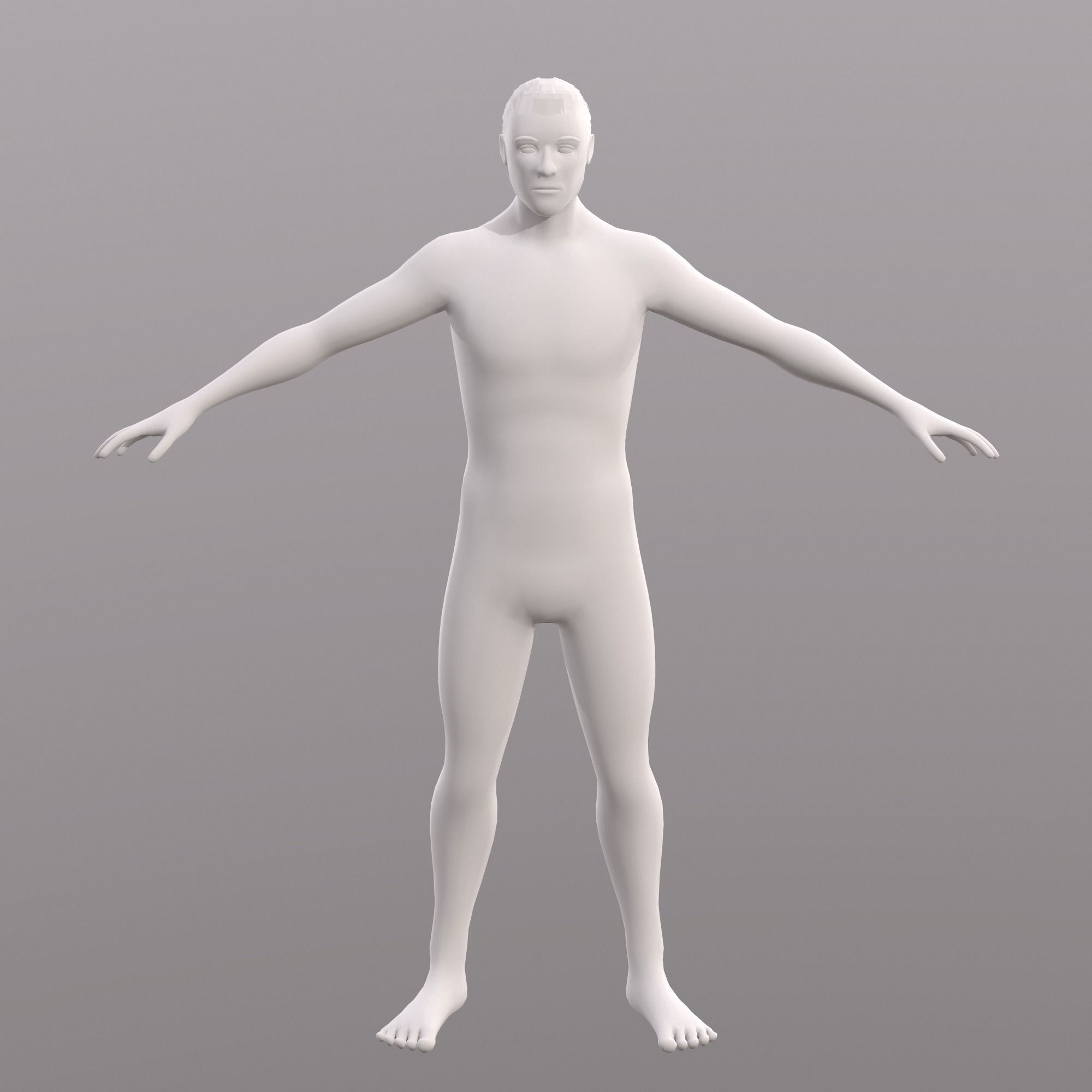 Base Character Mesh - Male Low-poly 3D model_12