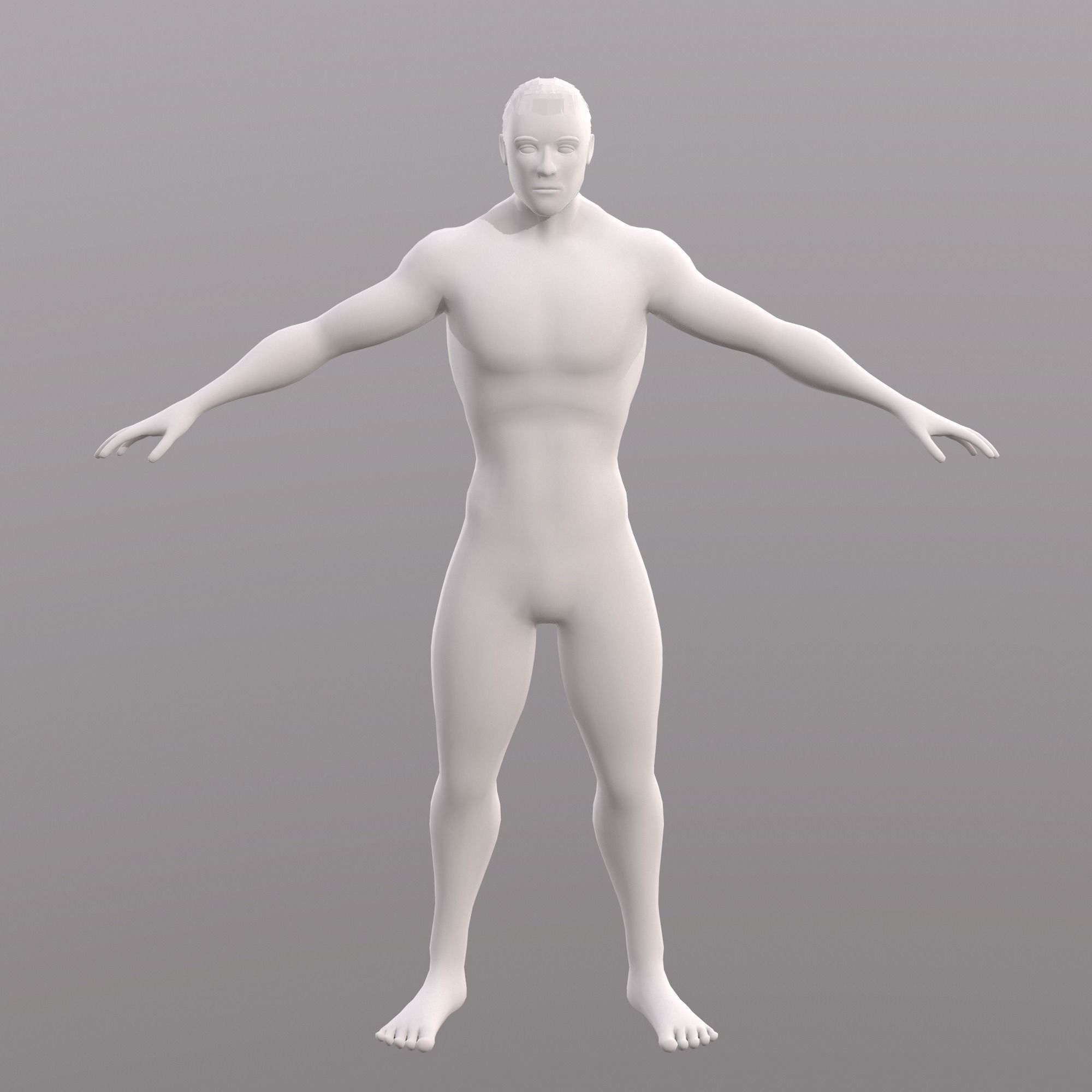 Base Character Mesh - Male Low-poly 3D model_21