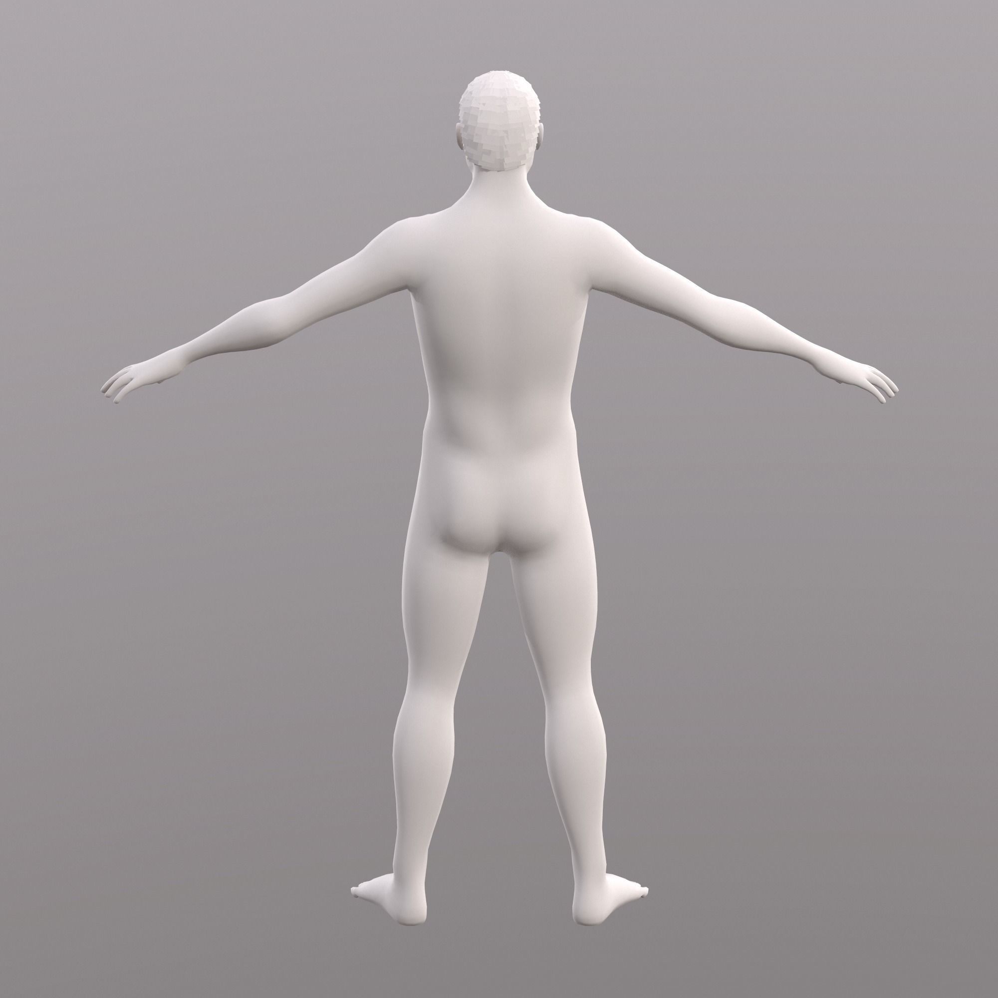 Base Character Mesh - Male Low-poly 3D model_10