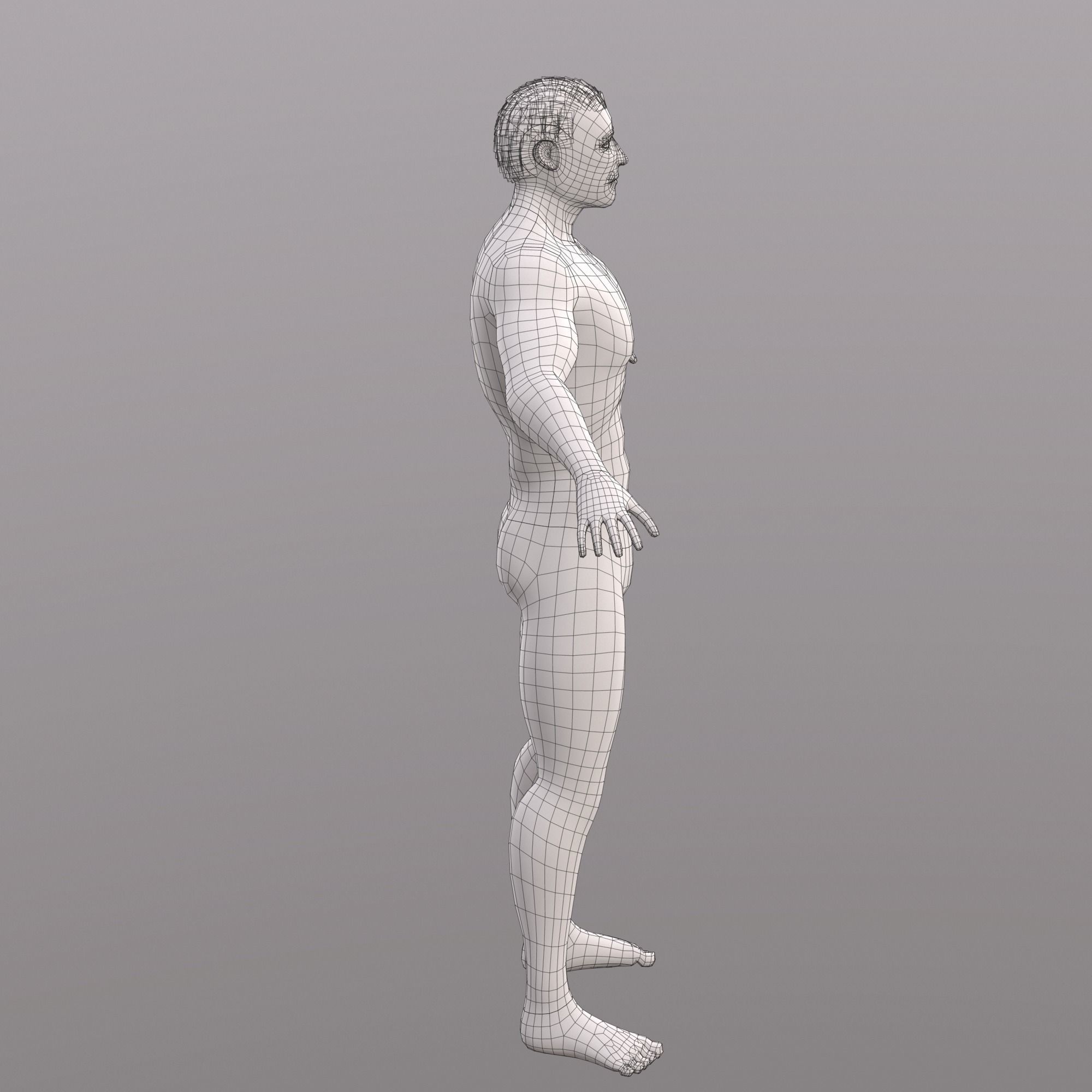 Base Character Mesh - Male Low-poly 3D model_23