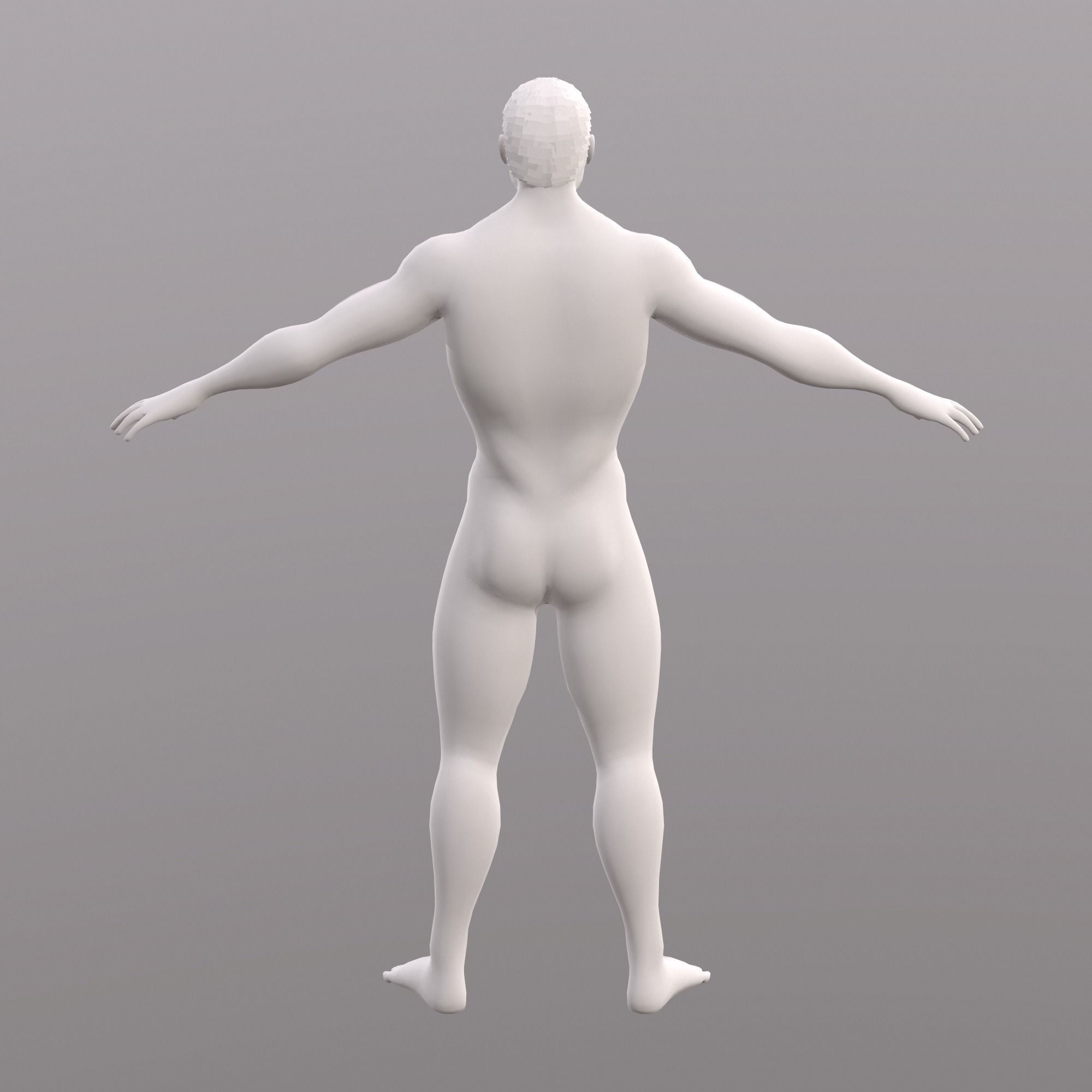 Base Character Mesh - Male Low-poly 3D model_19