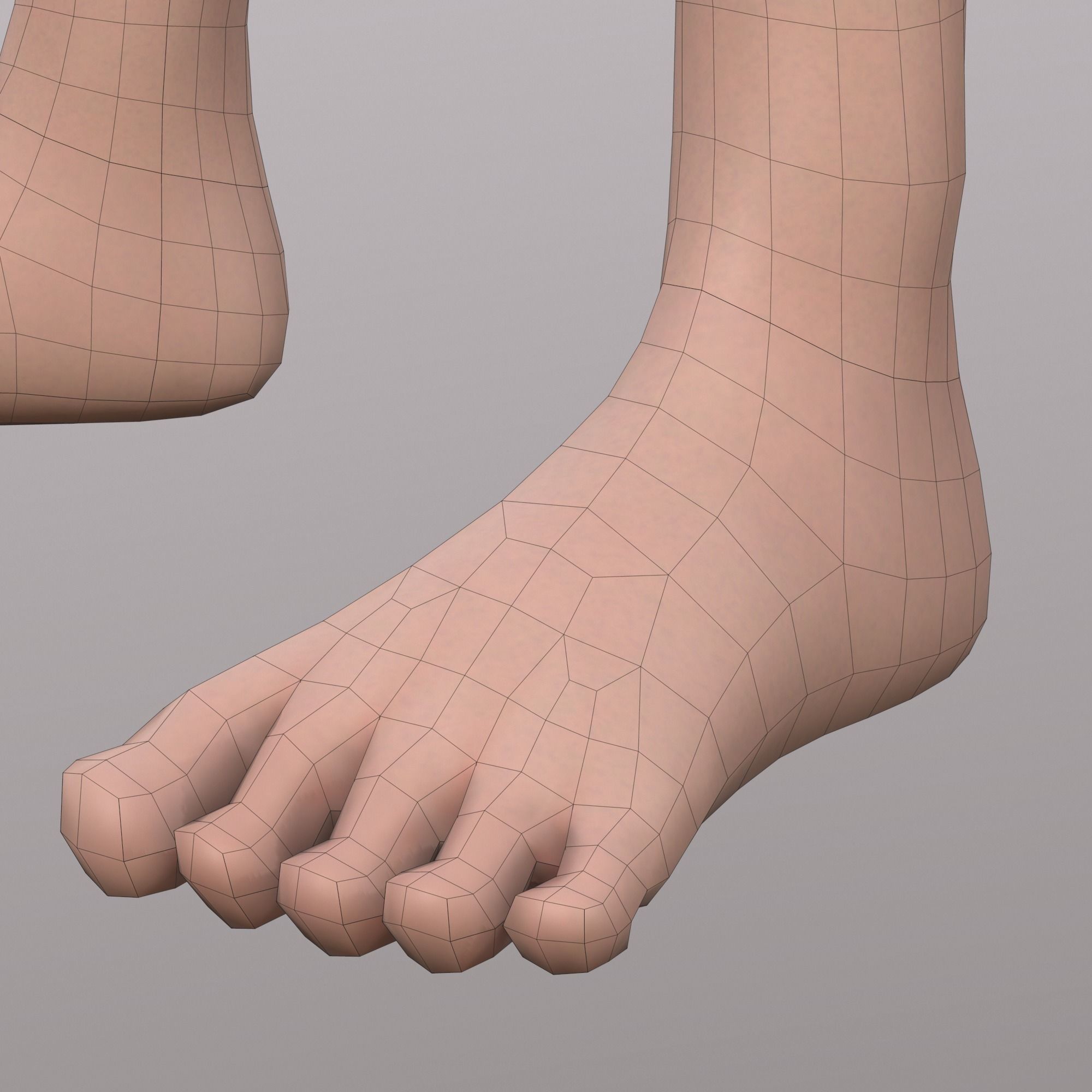 Base Character Mesh - Male Low-poly 3D model_6