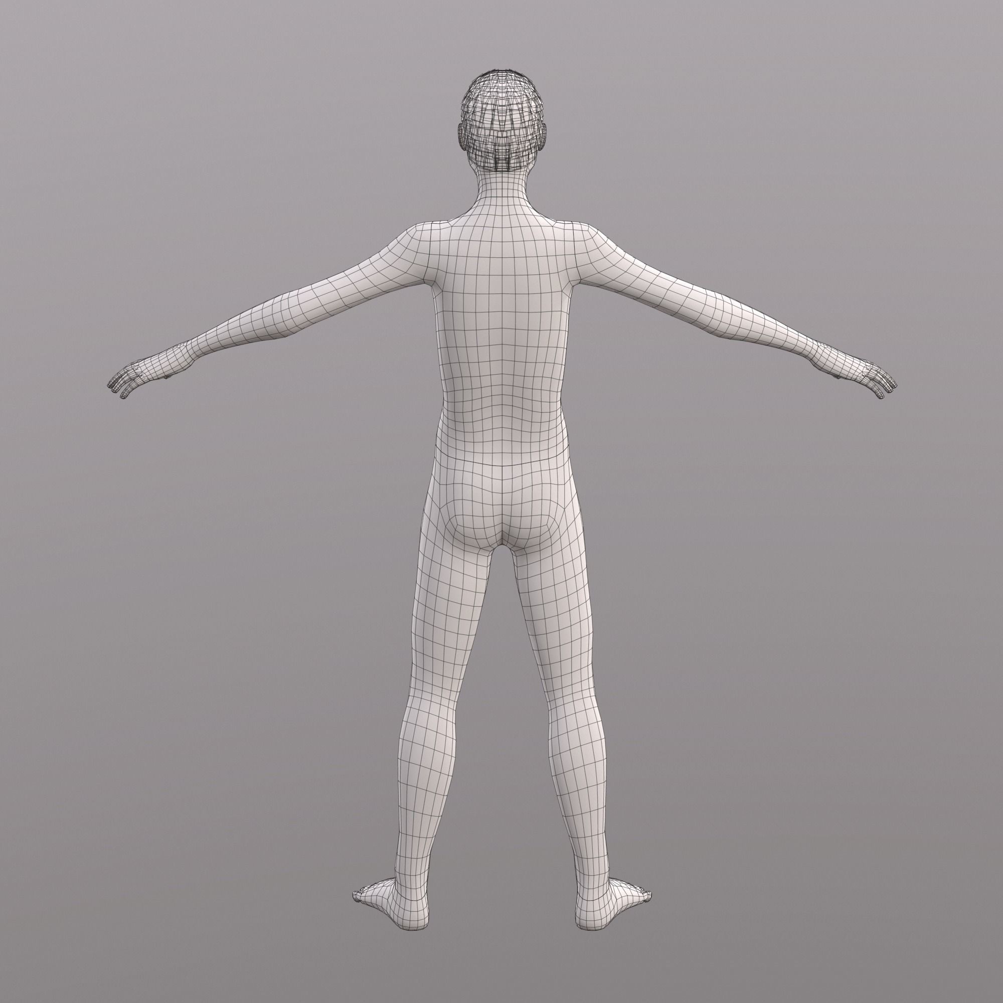 Base Character Mesh - Male Low-poly 3D model_33