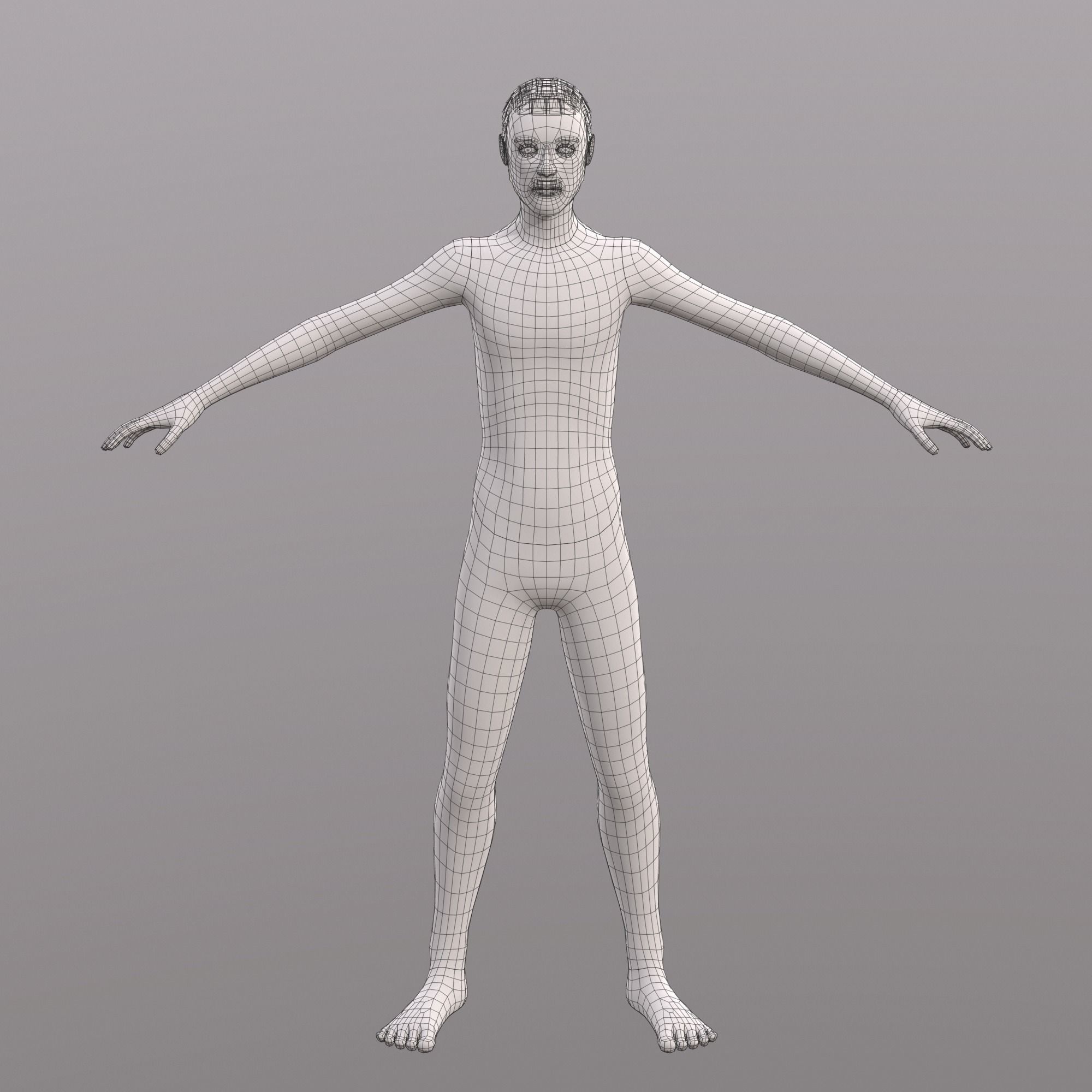 Base Character Mesh - Male Low-poly 3D model_31