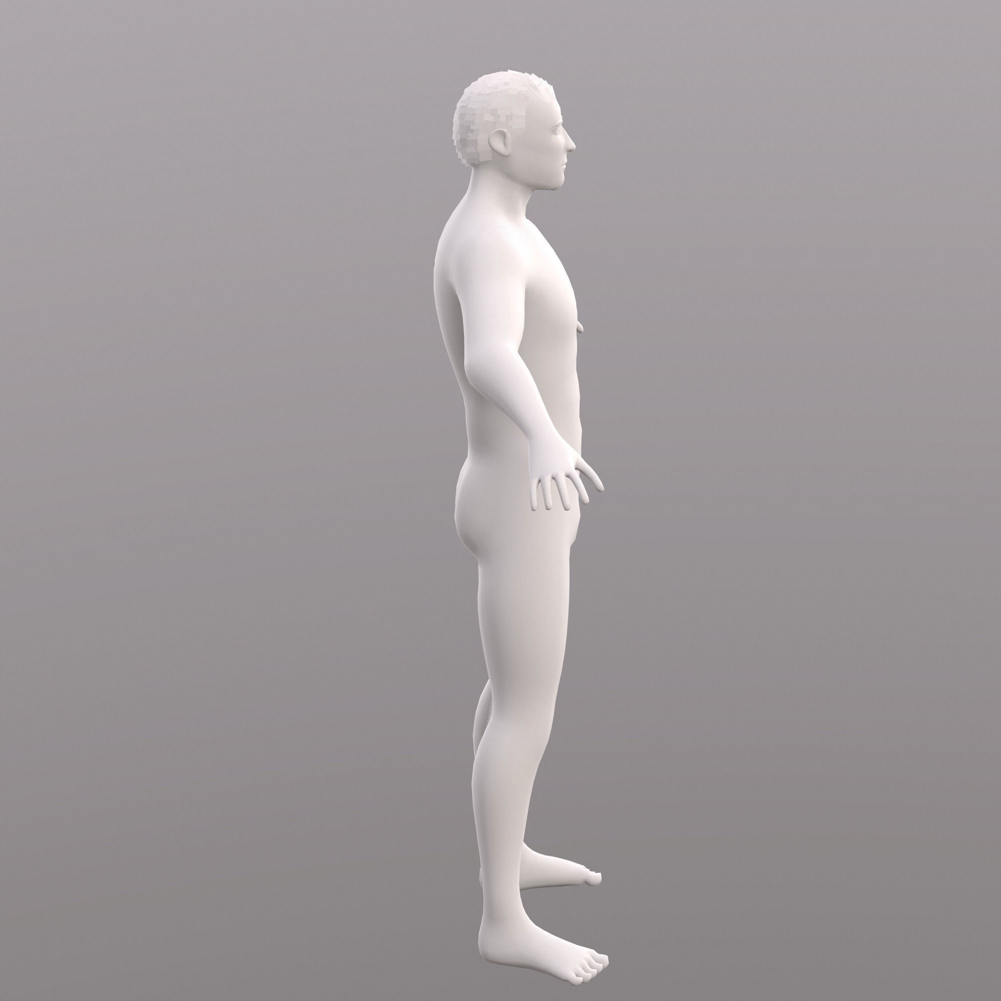 Base Character Mesh - Male Low-poly 3D model_11