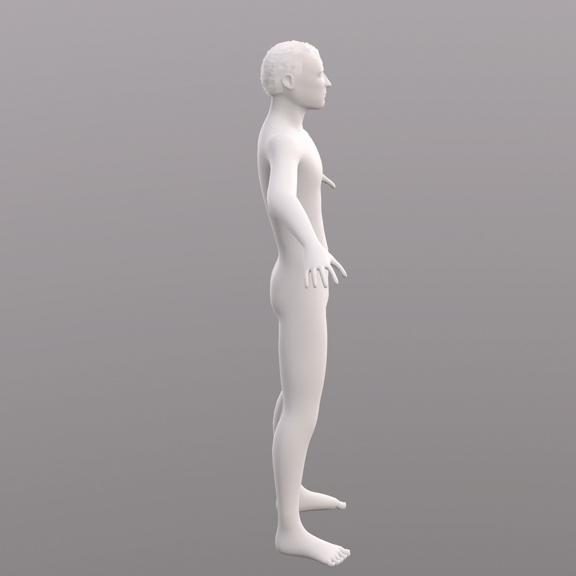 Base Character Mesh - Male Low-poly 3D model_29