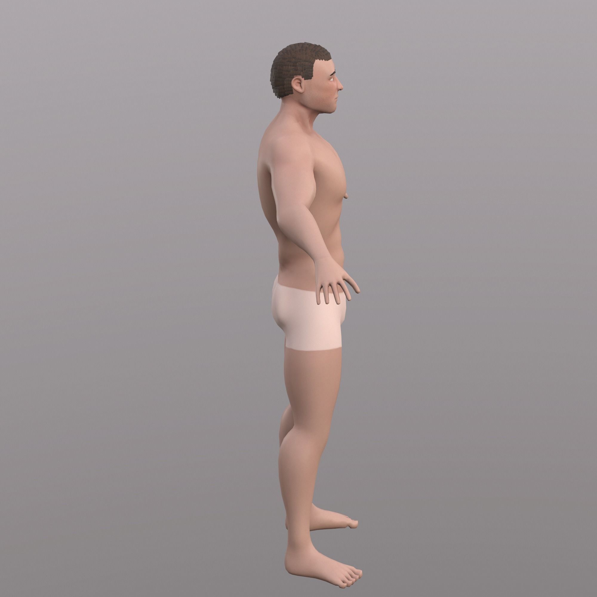 Base Character Mesh - Male Low-poly 3D model_17