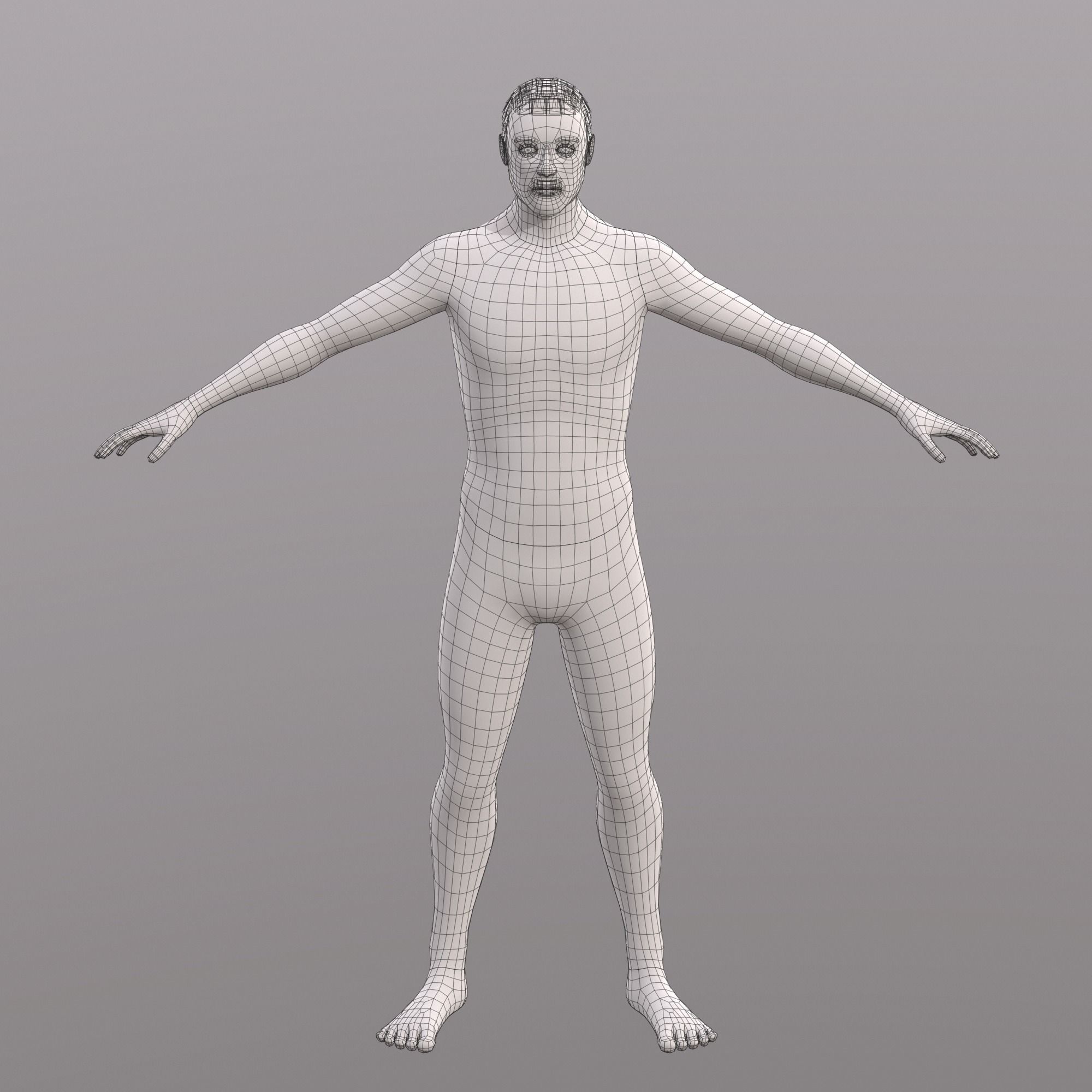 Base Character Mesh - Male Low-poly 3D model_13