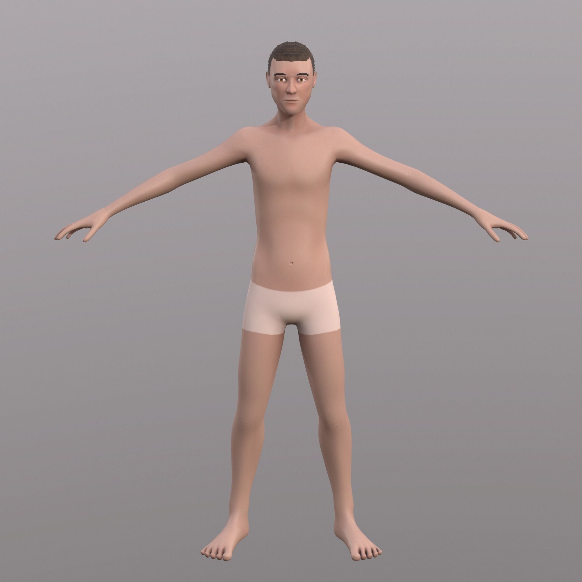 Base Character Mesh - Male Low-poly 3D model_25