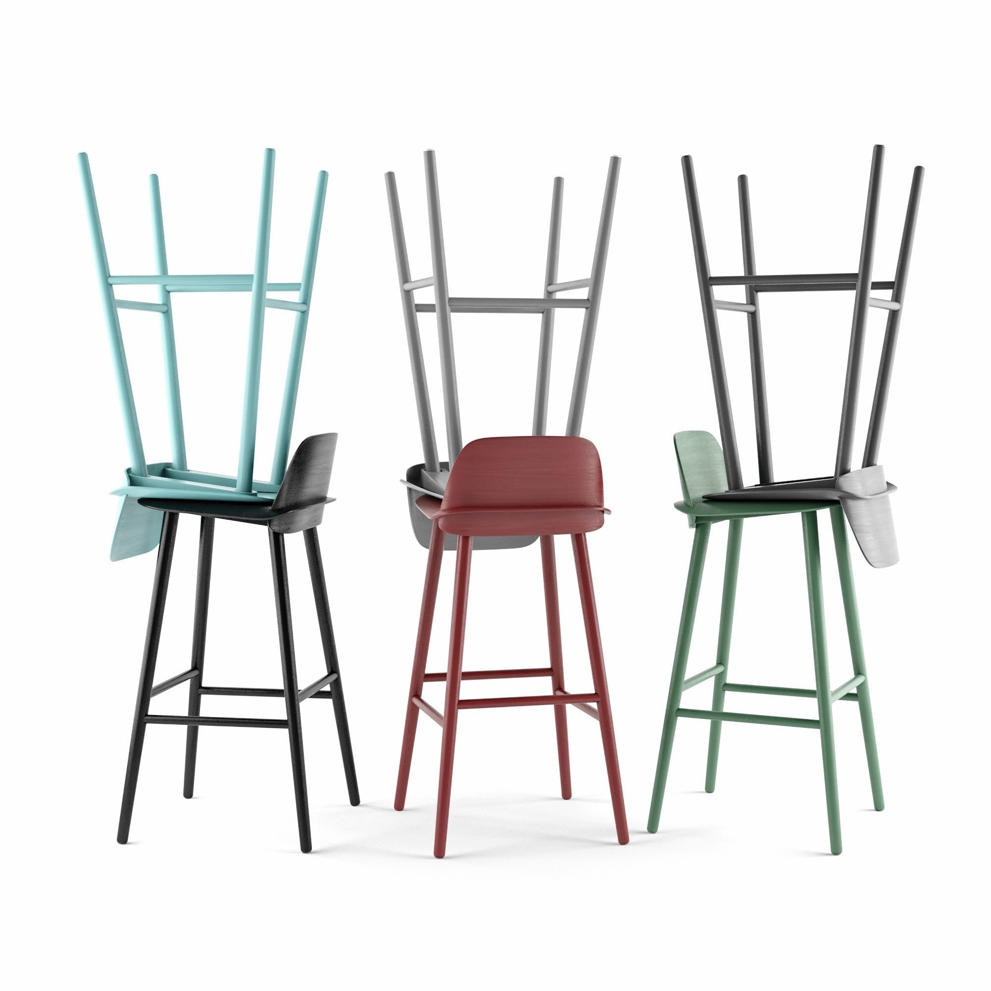 MUUTO Nerd Counter stool and Bar Stool 3D model_1