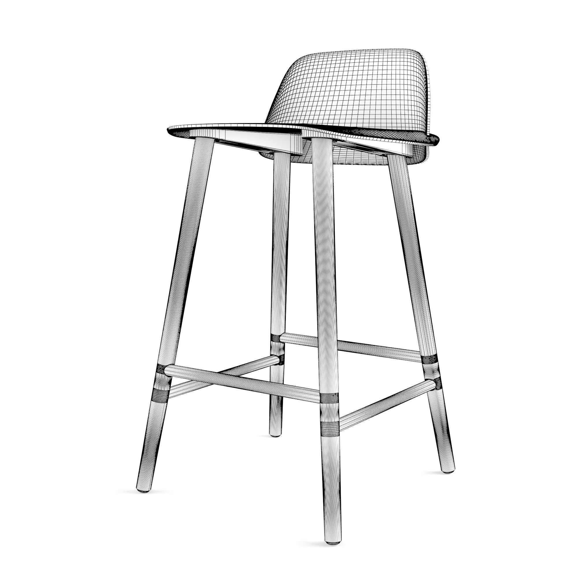 MUUTO Nerd Counter stool and Bar Stool 3D model_8