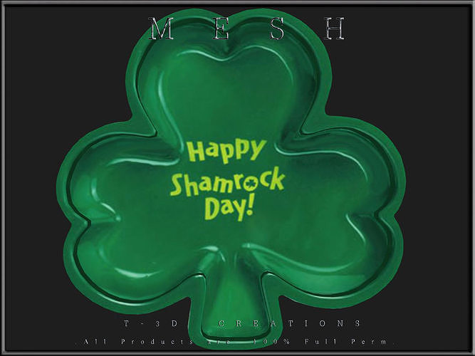 Tray Shamrock Low-poly 3D model