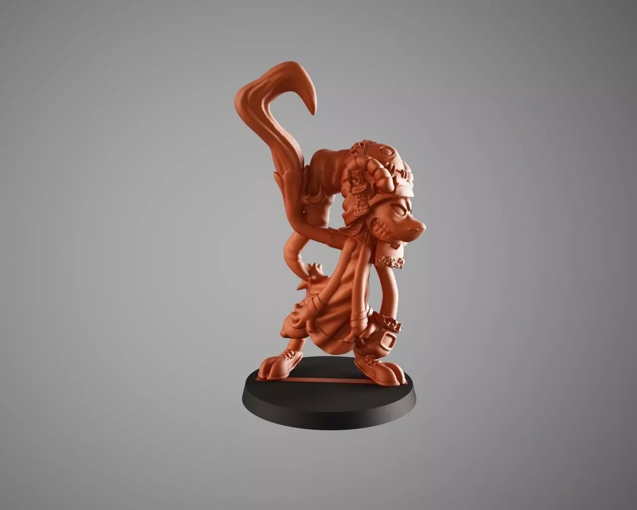 Goat 8 orange figurine with scythe 3D print model