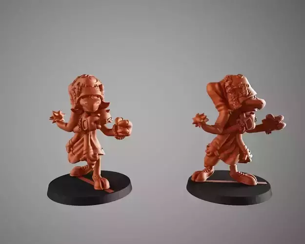 Goat 4 two miniature figurines of woman and man 3D print model