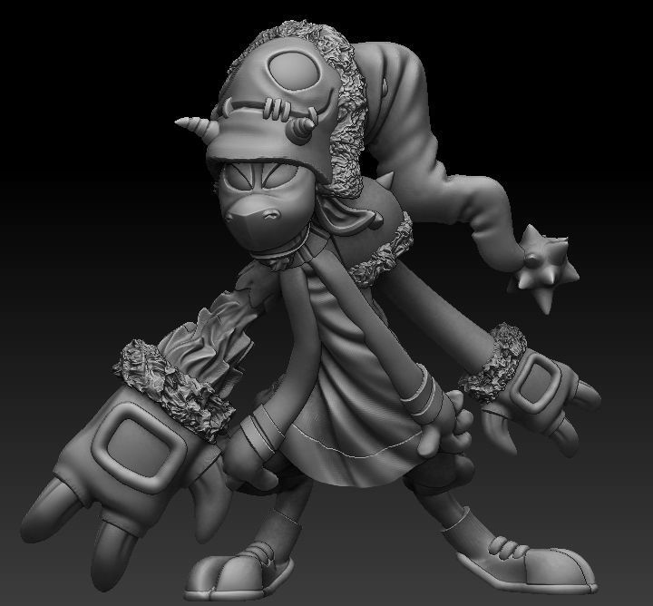 Goat 3 character wearing hat and gloves 3D print model_1