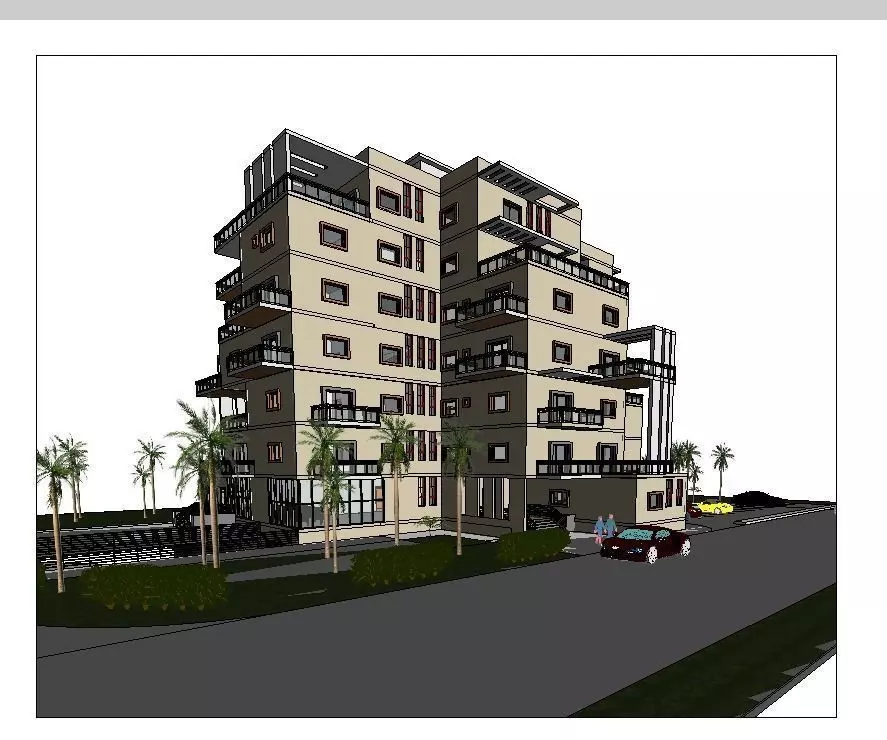 Residential Commercial Building 3D model_0
