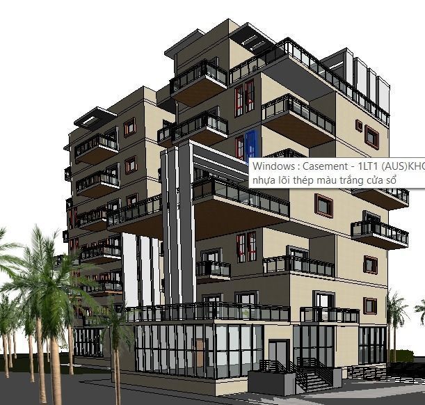 Residential Commercial Building 3D model_1